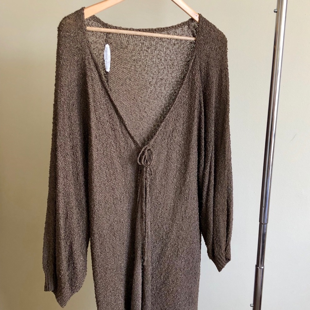 Long Cardigan - Hand-Loomed Open Weave Bouclé